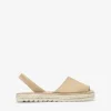 Clearance Bosanova Abarcas planas beige en piel con esparto