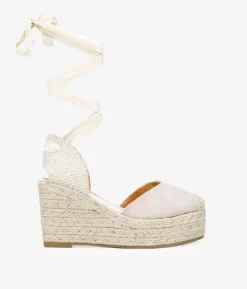 Clearance Bosanova Alpargatas beige con cuña de esparto