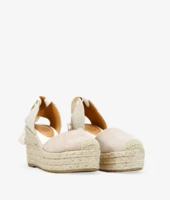 Clearance Bosanova Alpargatas beige con cuña de esparto