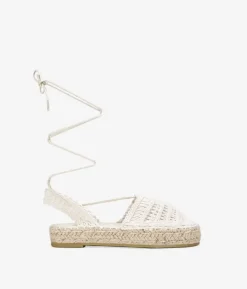 Clearance Bosanova Alpargatas beige en macramé con suela de esparto