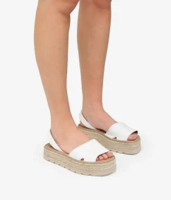 Clearance Bosanova Alpargatas blancas en piel con suela de esparto