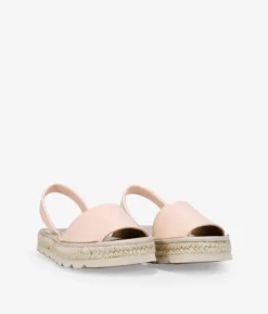 Hot Bosanova Alpargatas de piel rosa con plataforma de esparto