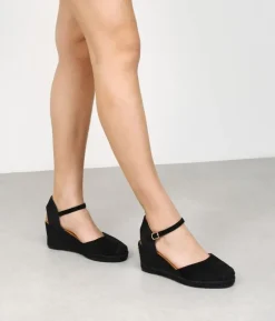 Clearance Bosanova Alpargatas negras con cuña de esparto