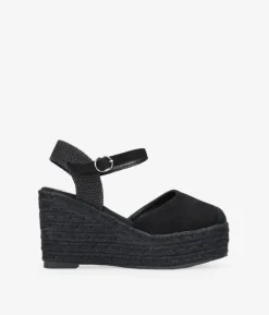 Clearance Bosanova Alpargatas negras con pulsera y suela de esparto