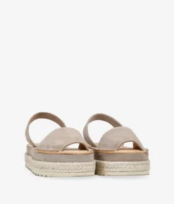 Clearance Bosanova Alpargatas piedra en piel con esparto