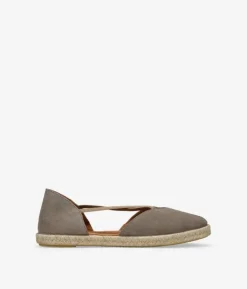 Outlet Bosanova Alpargatas taupe en piel con esparto