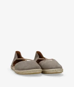 Outlet Bosanova Alpargatas taupe en piel con esparto