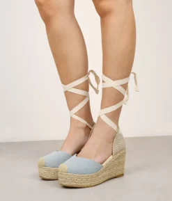 Outlet Bosanova Alpargatas tejanas con cordones y cuña de esparto