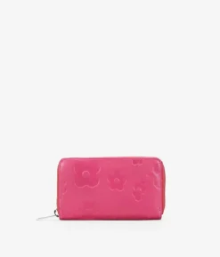 Best Bosanova Billetero de piel rectangular con flores rosa