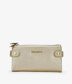 Clearance Bosanova Billetero dorado grande con doble cremallera
