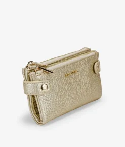 Clearance Bosanova Billetero dorado grande con doble cremallera