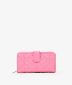 Sale Bosanova Billetero grande rosa en piel vegana con cremallera y compartimientos