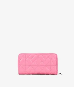 Sale Bosanova Billetero grande rosa en piel vegana con cremallera y compartimientos