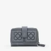 Clearance Bosanova Billetero gris en piel con flor de Barcelona