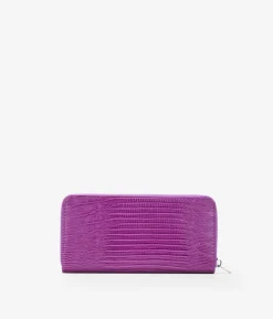 Sale Bosanova Billetero rectangular piel vegana cocodrilo lila con cremallera