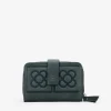 Outlet Bosanova Billetero verde en piel con flor de Barcelona