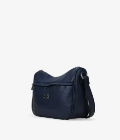 Discount Bosanova Bolso bandolera azul con bolsillo frontal y logo