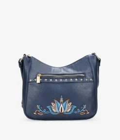 Discount Bosanova Bolso bandolera azul con bordado