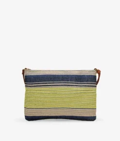 Discount Bosanova Bolso bandolera azul en rafia con cremallera