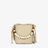 New Bosanova Bolso bandolera beige con asa de piedras