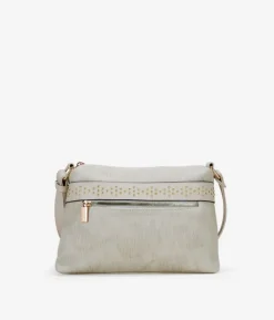 Discount Bosanova Bolso bandolera beige con flores y tachas
