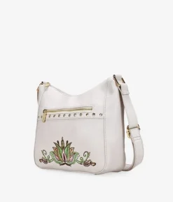 Outlet Bosanova Bolso bandolera beige con bordado