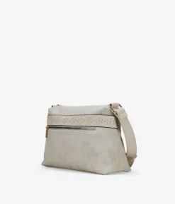 Discount Bosanova Bolso bandolera beige con flores y tachas