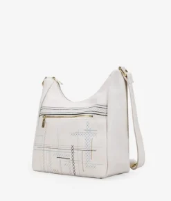 Outlet Bosanova Bolso bandolera beige con bordado