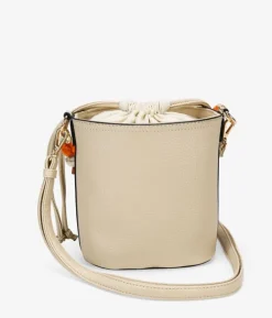 New Bosanova Bolso bandolera beige con asa de piedras