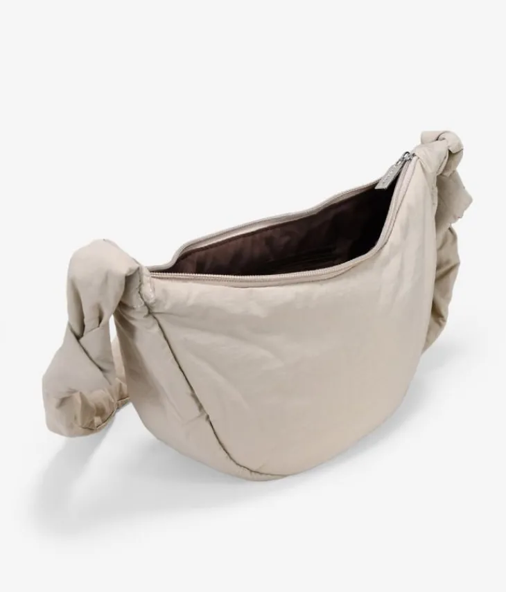 Best Bosanova Bolso bandolera beige redondeado con cremallera