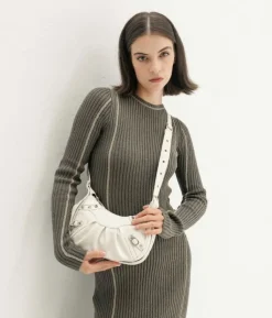 Clearance Bosanova Bolso bandolera blanco con tachas