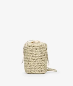 Outlet Bosanova Bolso bandolera cubo de rafia beige