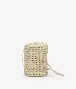 Outlet Bosanova Bolso bandolera cubo de rafia beige