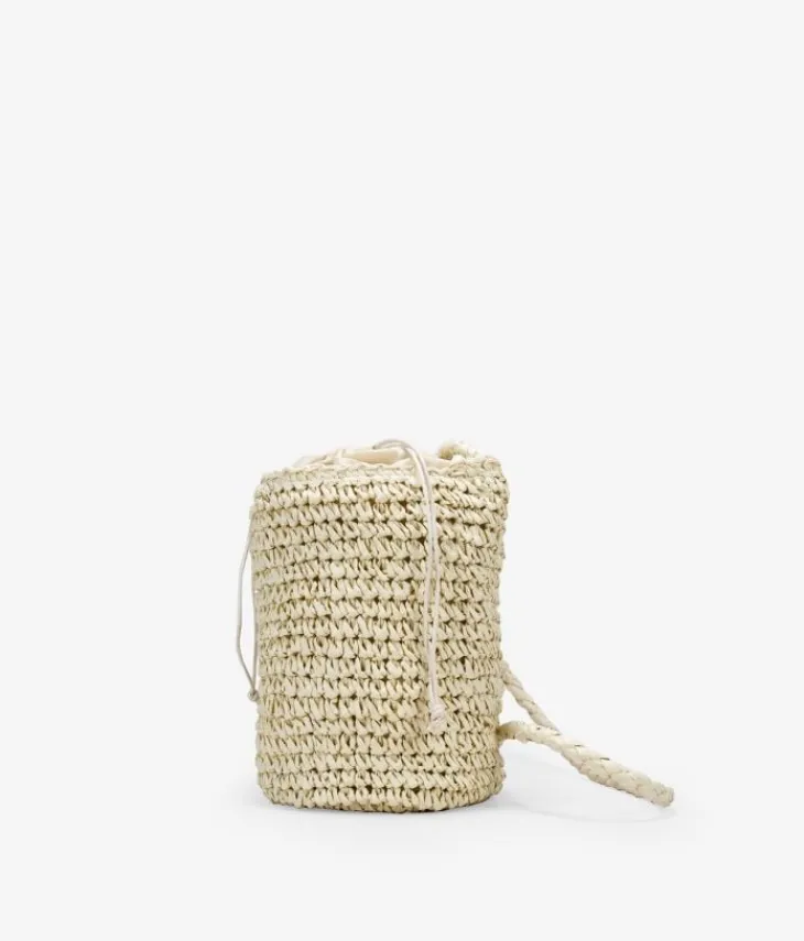 Outlet Bosanova Bolso bandolera cubo de rafia beige
