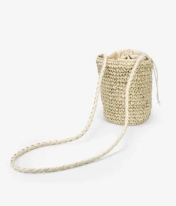 Outlet Bosanova Bolso bandolera cubo de rafia beige