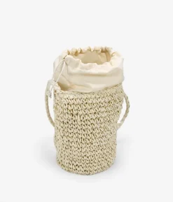 Outlet Bosanova Bolso bandolera cubo de rafia beige