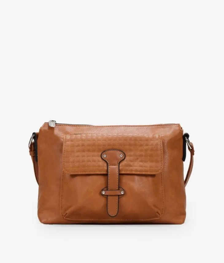 Best Bosanova Bolso bandolera cuero con bolsillos y cremallera