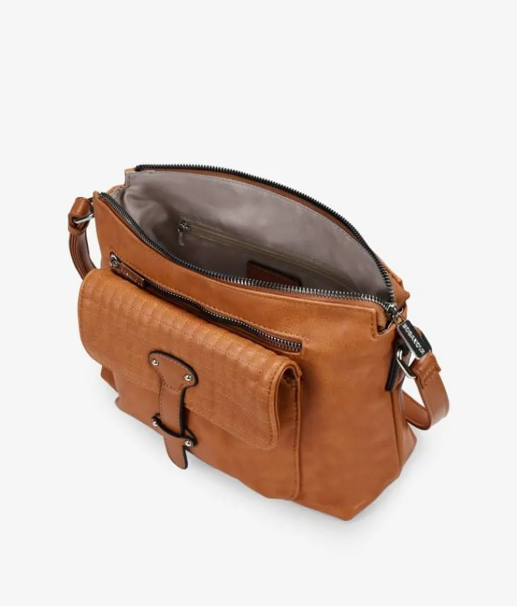 Best Bosanova Bolso bandolera cuero con bolsillos y cremallera