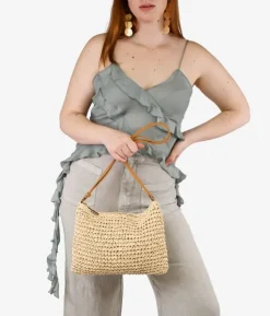 Discount Bosanova Bolso bandolera de rafia beige