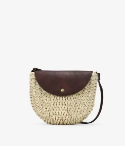 Discount Bosanova Bolso bandolera de rafia beige con solapa