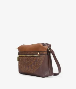 Outlet Bosanova Bolso bandolera marrón con doble cremallera