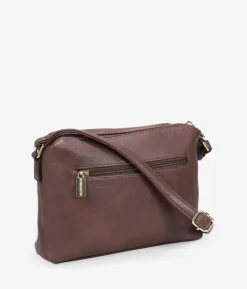 Outlet Bosanova Bolso bandolera marrón con doble cremallera