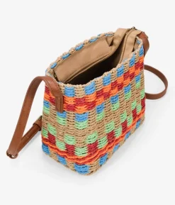 Best Bosanova Bolso bandolera multicolor en rafia con cremallera
