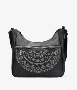 Outlet Bosanova Bolso bandolera negro con bordado