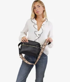 Discount Bosanova Bolso bandolera negro con asa étnica