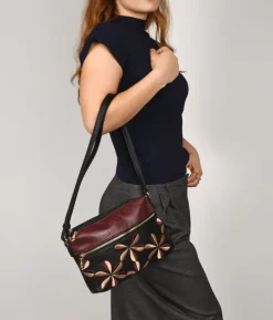 Clearance Bosanova Bolso bandolera negro con doble cremallera