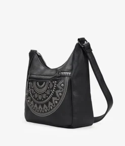 Outlet Bosanova Bolso bandolera negro con bordado