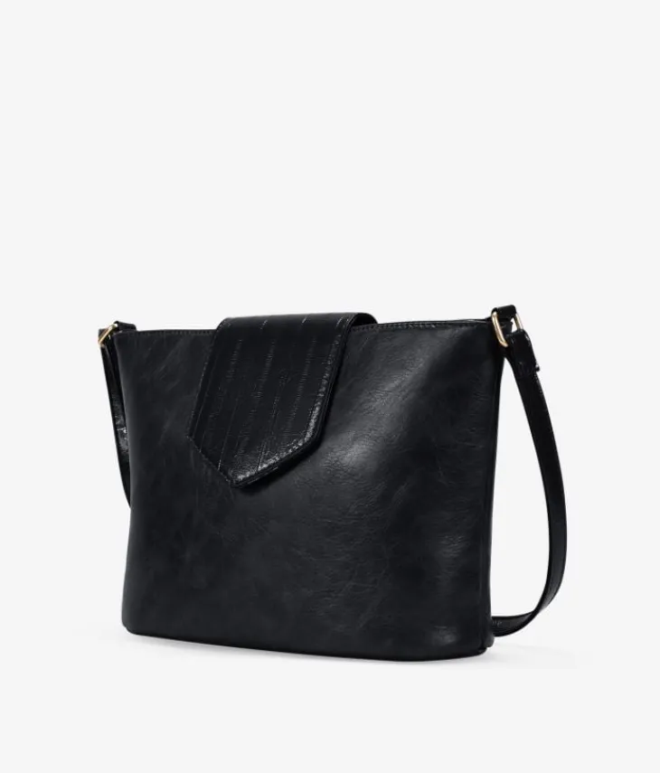 Best Bosanova Bolso bandolera negro con solapa