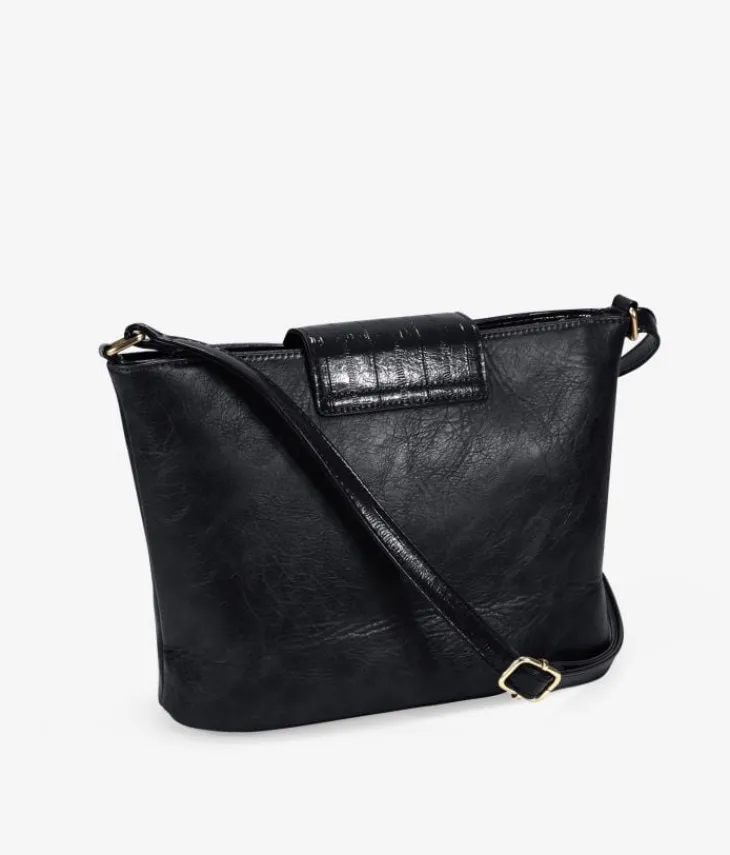 Best Bosanova Bolso bandolera negro con solapa