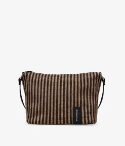 Clearance Bosanova Bolso bandolera negro en rafia con rayas